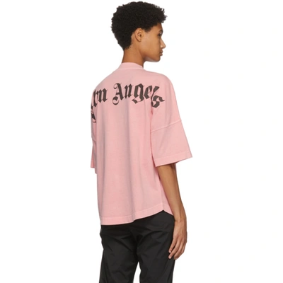 Shop Palm Angels Pink Classic Logo T-shirt In Pink/blk