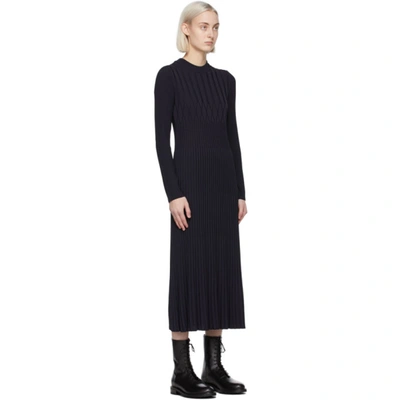 Shop Max Mara Navy Nausica Mid-length Dress In 003 Blumeri