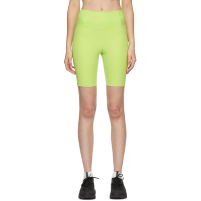 Shop Girlfriend Collective Green High-rise Bike Shorts In Lime