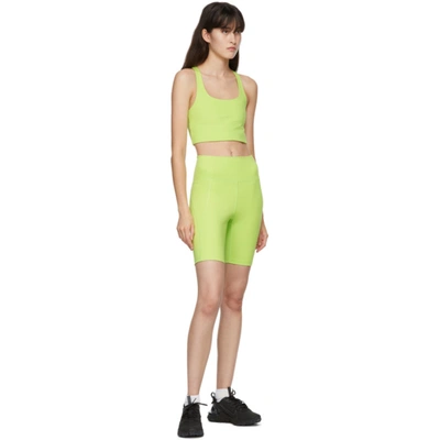 Shop Girlfriend Collective Green High-rise Bike Shorts In Lime