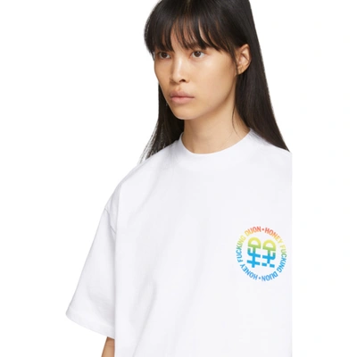 Shop Honey Fucking Dijon White Small Rainbow Logo T-shirt In 2 White