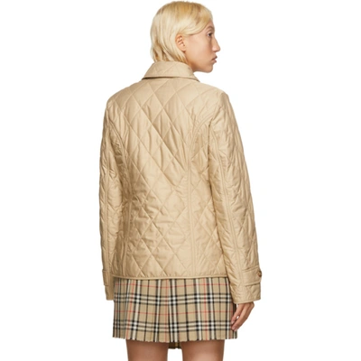 Shop Burberry Beige Quilted Fernleigh Jacket In A4170 Beige