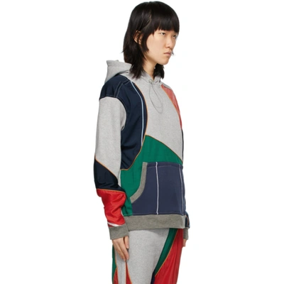 Shop Ahluwalia Grey & Multicolor Patchwork Hoodie In Grey/ Multi