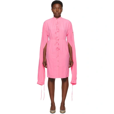 Shop Burberry Pink Silk Joyce Dress In A8407 Pink