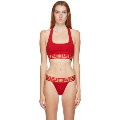 Shop Versace Red Medusa Bra In A1203 Rosso