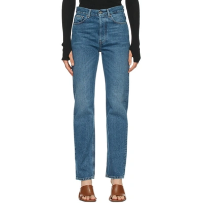 Shop Totême Blue Ease Jeans In 405 Washedb