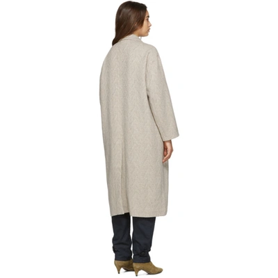 Shop Isabel Marant Étoile Off-white Wool Ojima Coat In 23ec Ecru
