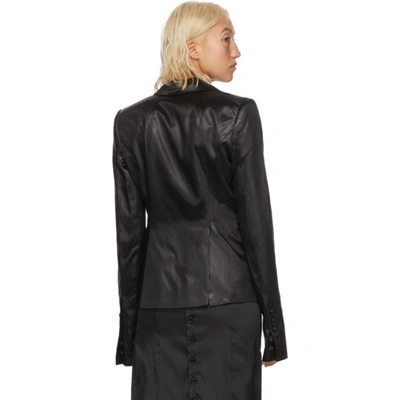 Shop Rick Owens Black Satin Soft Blazer In 09 Black