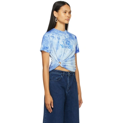 Shop Rabanne Blue Peter Saville Edition 'lose Yourself' T-shirt In P430 Blue