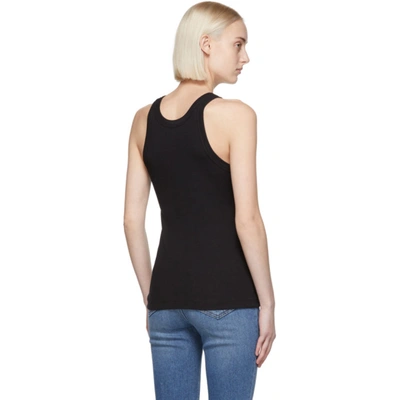 Shop Totême Black Curved Rib Tank Top In 200 Black