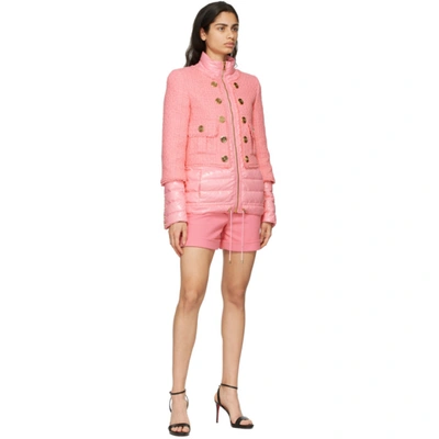 Shop Balmain Pink Cotton Low-rise Shorts In 4kh Rose