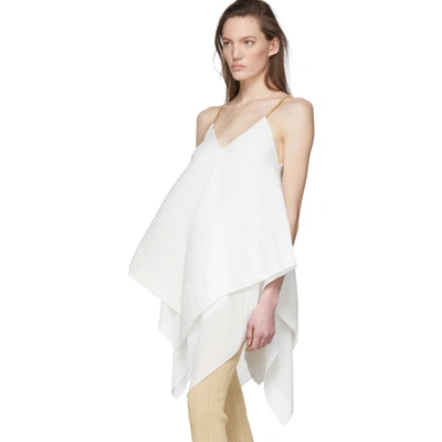 Shop Loewe White Pleated Tank Top In 2100 White