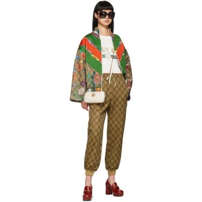 Shop Gucci Brown Gg Supreme Drawstring Lounge Pants In 2035 Brown