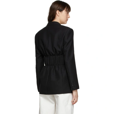 Shop Alexander Wang Black Single-breasted Cinched Blazer In 001 Black