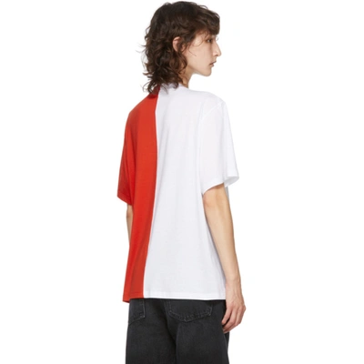 Shop Stella Mccartney Red And White Panelled 2001 T-shirt In 9000 White