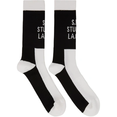 Shop S.r. Studio. La. Ca. Black & White Contrast Socks In 007 Black