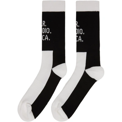 Shop S.r. Studio. La. Ca. Black & White Contrast Socks In 007 Black