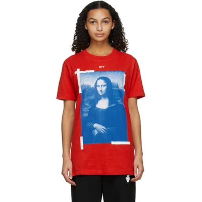 Shop Off-white Red Mona Lisa T-shirt