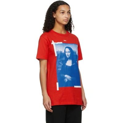 Shop Off-white Red Mona Lisa T-shirt