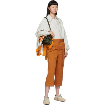 Shop Lanvin Orange Double-belt Cropped Trousers In 671 Terraco