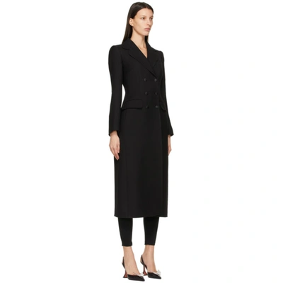 Shop Dolce & Gabbana Black Wool Crepe Coat In N0000 Black