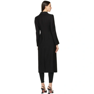 Shop Dolce & Gabbana Black Wool Crepe Coat In N0000 Black
