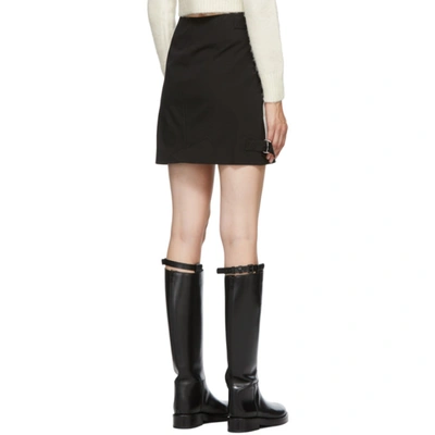 Shop Helmut Lang Black Gabardine Strap Skirt