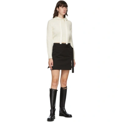 Shop Helmut Lang Black Gabardine Strap Skirt