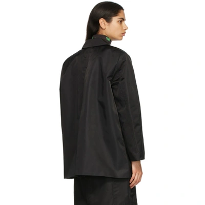 Shop Ganni Black Nylon Oversized Blazer In 099 Black
