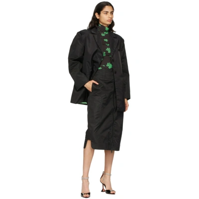 Shop Ganni Black Nylon Oversized Blazer In 099 Black