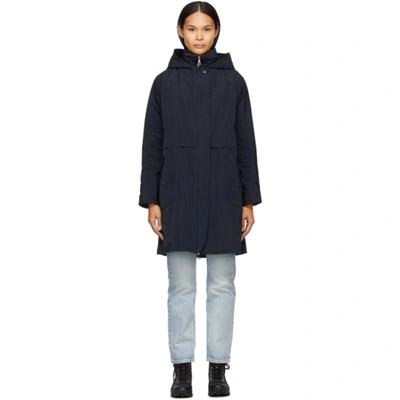 Shop Moncler Navy Down Schedar Coat In 778 Navy