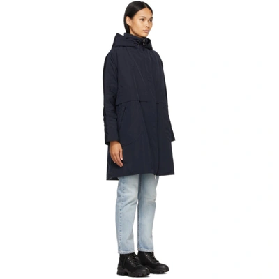 Shop Moncler Navy Down Schedar Coat In 778 Navy