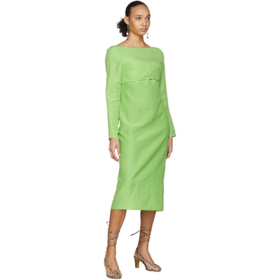 Shop Maryam Nassir Zadeh Green Serpentine Dress In 010 Lime