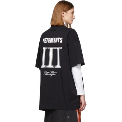 Shop Vetements Black Star Wars Edition Mustafar Episode Iii T-shirt