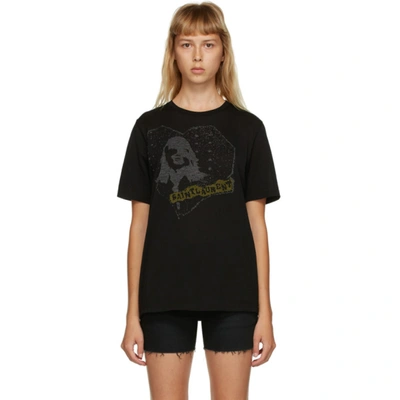 Shop Saint Laurent Black Heart Graphic T-shirt In 1068 Black