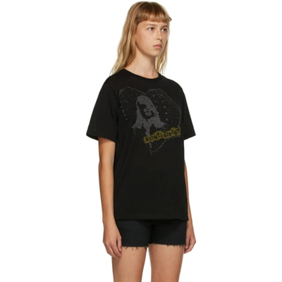 Shop Saint Laurent Black Heart Graphic T-shirt In 1068 Black