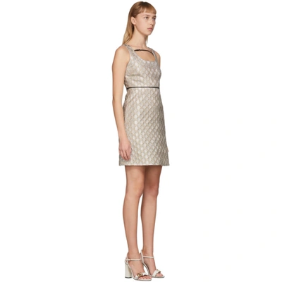 Shop Gucci Silver Heritage Gg Lamé Short Dress In 1164 Silver