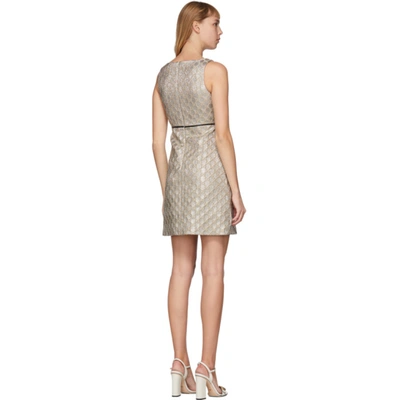 Shop Gucci Silver Heritage Gg Lamé Short Dress In 1164 Silver