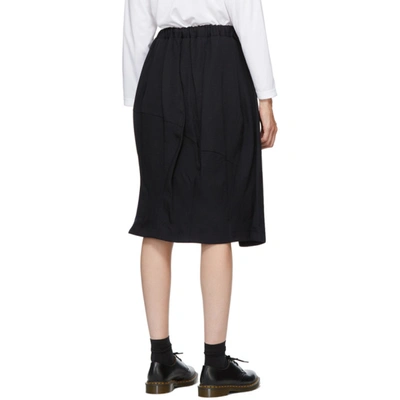 Shop Comme Des Garçons Comme Des Garçons Navy Wool Midi Skirt In 2 Navy