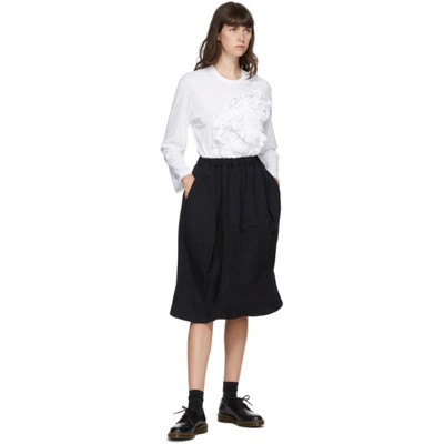 Shop Comme Des Garçons Comme Des Garçons Navy Wool Midi Skirt In 2 Navy