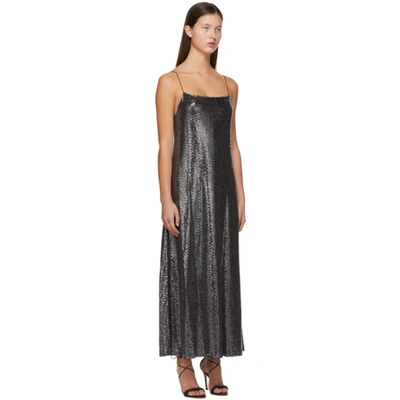Shop Rosetta Getty Silver Paillette Camisole Dress In Black/silve