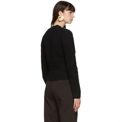 Shop Acne Studios Black Ribbed Wool Cardigan