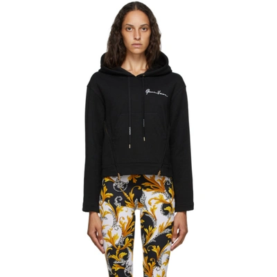 Shop Versace Black Signature Hoodie In A1008 Bk