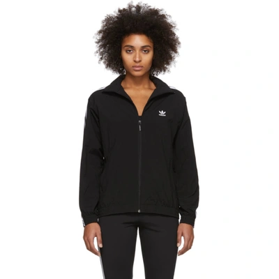 Shop Adidas Originals Black Lock Up Track Jacket In Black White