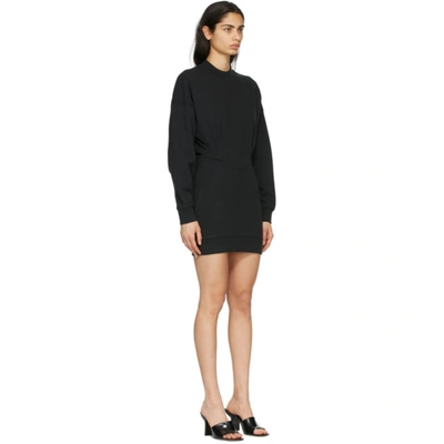 Shop Alexander Wang T Black Sculpted Long Sleeve Dress In 001 Black