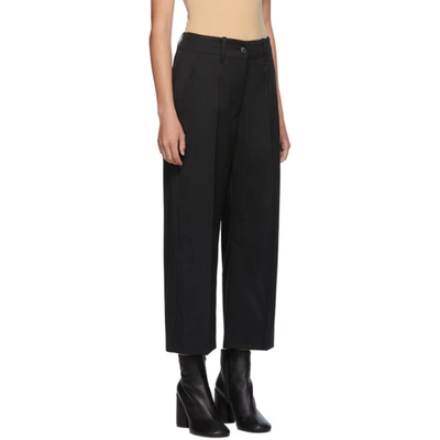 Shop Mm6 Maison Margiela Black Straight-leg Trousers In 900 Black