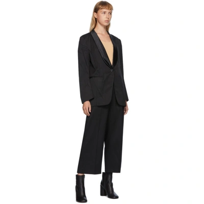 Shop Mm6 Maison Margiela Black Straight-leg Trousers In 900 Black