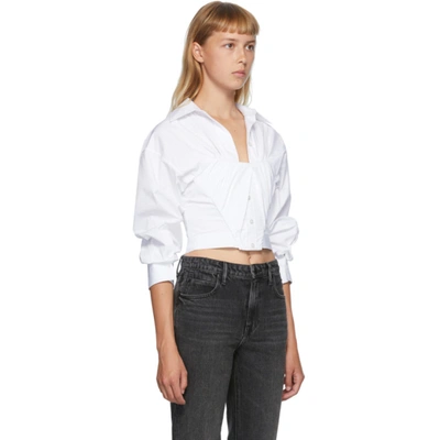 Shop Alexander Wang White Tucked Bustier Shirt In 100 White