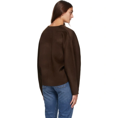 Shop Totême Brown Wool Rennes V-neck Sweater In 899 Dk Brwn