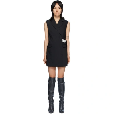 Shop Helmut Lang Black Belted Vest Dress